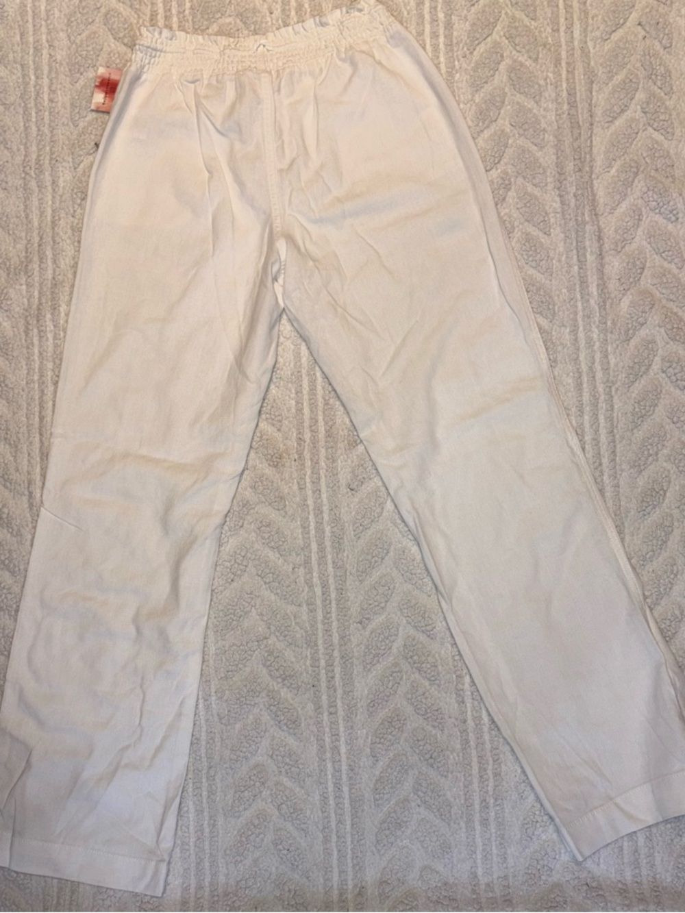Ci Sono White Linen-Blend Pants with Drawstring - Picture 4 of 4